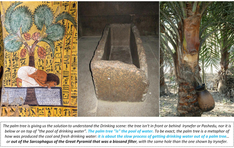 Palm Tree Pool of Drinking Water Irynefer Pashedu Tomb Osiris God Isis Lady of the Acacia Ancient Egyptian Goddess Dead